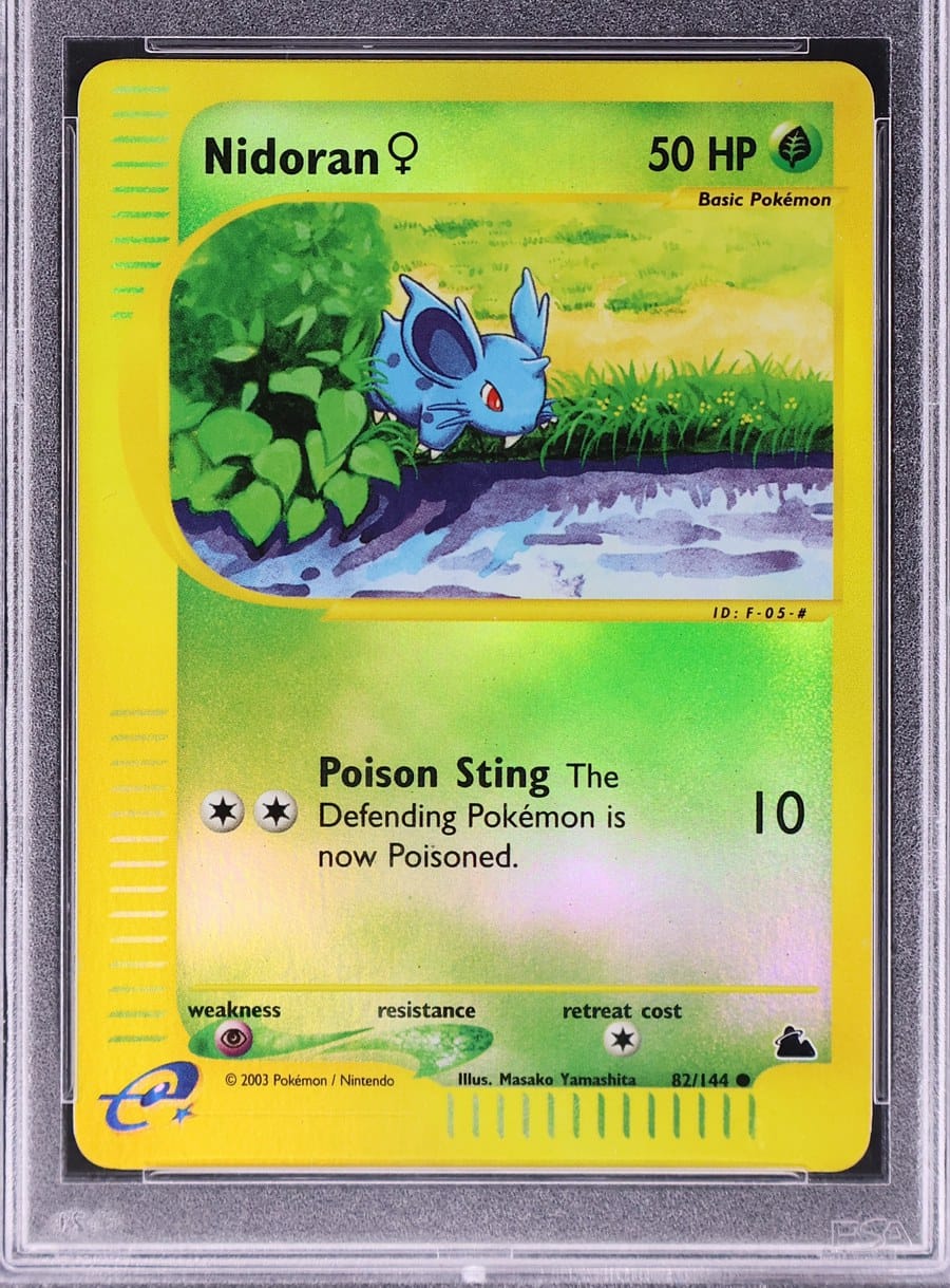 2003 Skyridge Nidoran reverse holo in a PSA 10 slab
