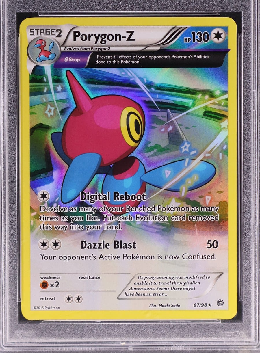 2015 XY Ancient Origins Porygon-Z holo in a PSA 10 slab